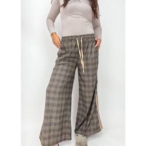 NEW ASTRID priscilla plaid pants in brown plaid